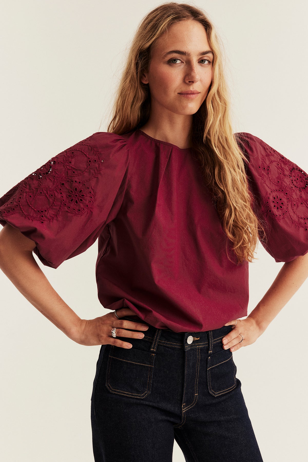 Women's red christmas blouse