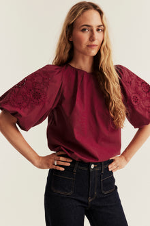 Women's red christmas blouse