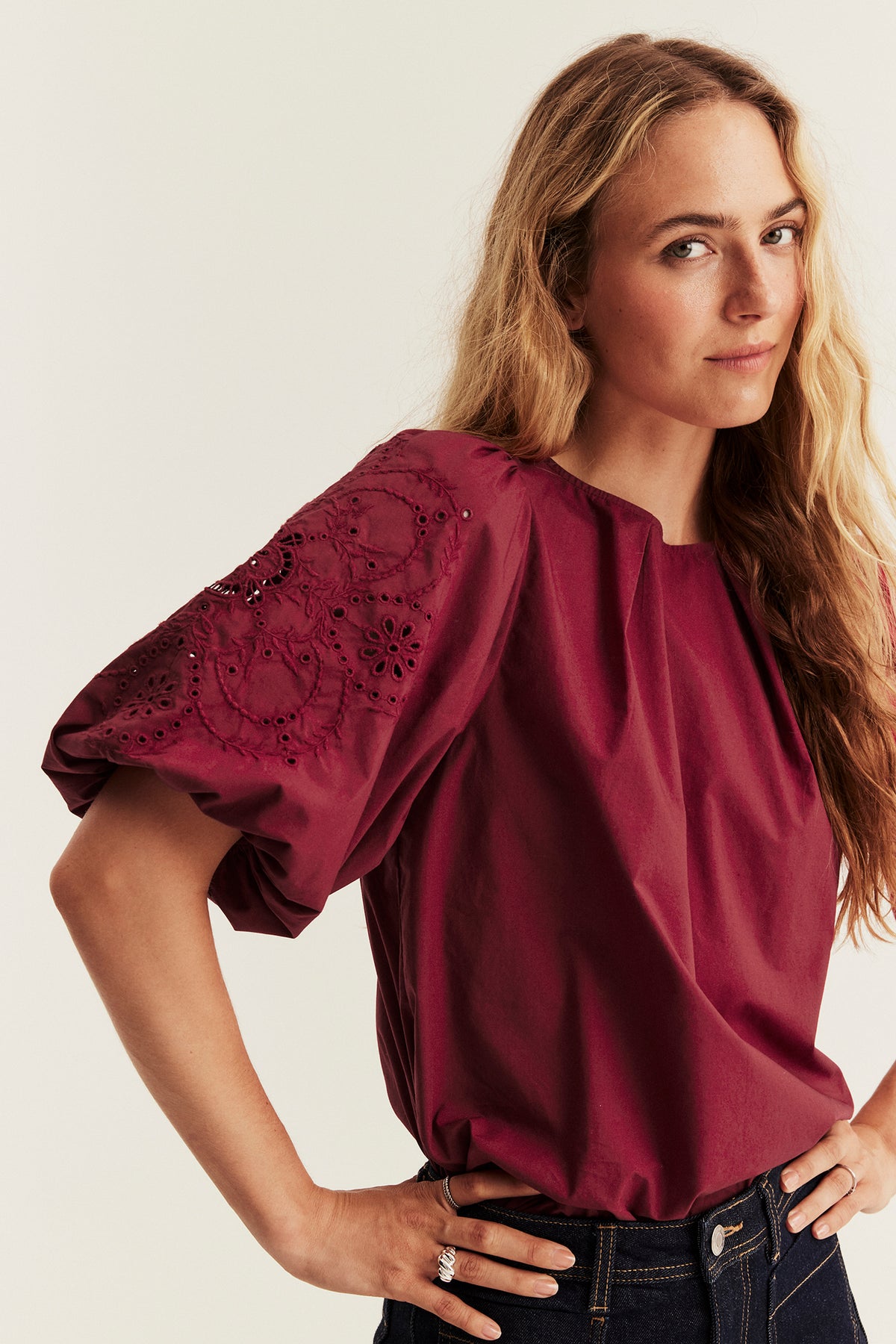 Women's red christmas blouse