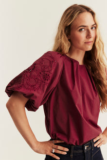 Women's red christmas blouse