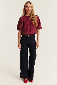 Women's red christmas blouse