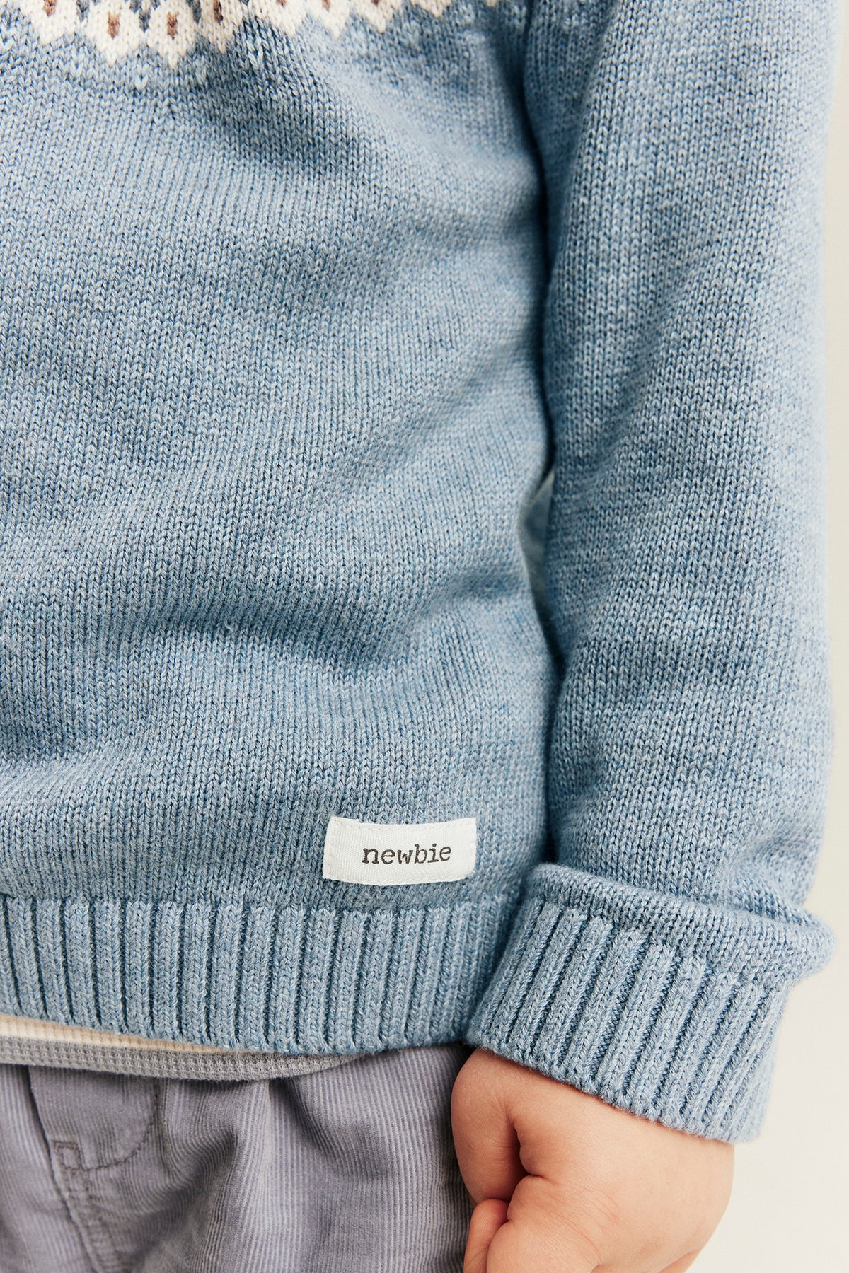 Kids blue knitted jumper with teddy bears