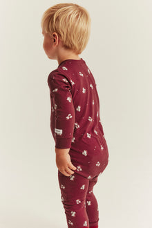 Baby red teddy bear motif pyjamas