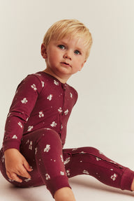 Baby red teddy bear motif pyjamas