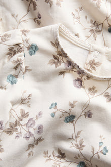 Kids white floral dress with ruffle sleeves