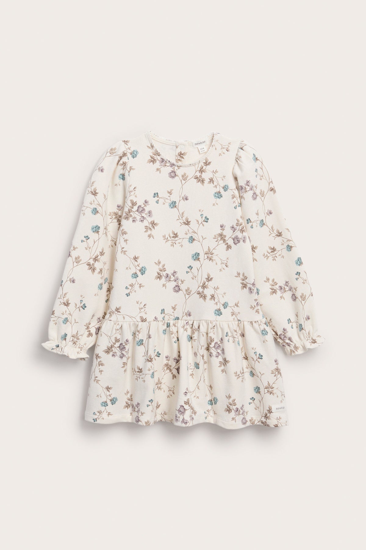 Kids white floral dress with ruffle sleeves