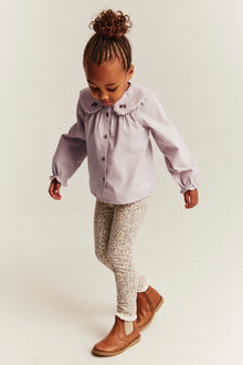 Kids beige blouse with lace collar