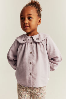 Kids beige blouse with lace collar