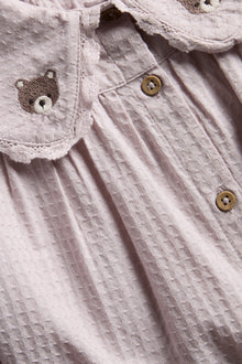 Kids beige blouse with lace collar