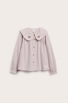 Kids beige blouse with lace collar