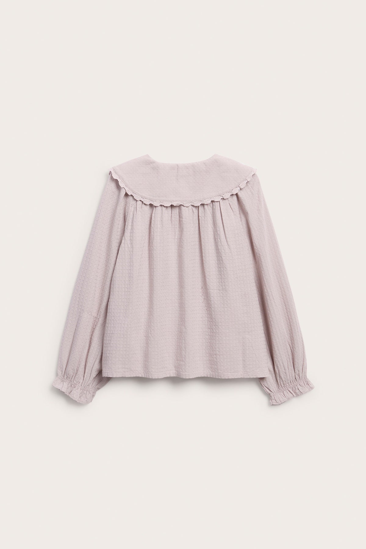 Kids beige blouse with lace collar
