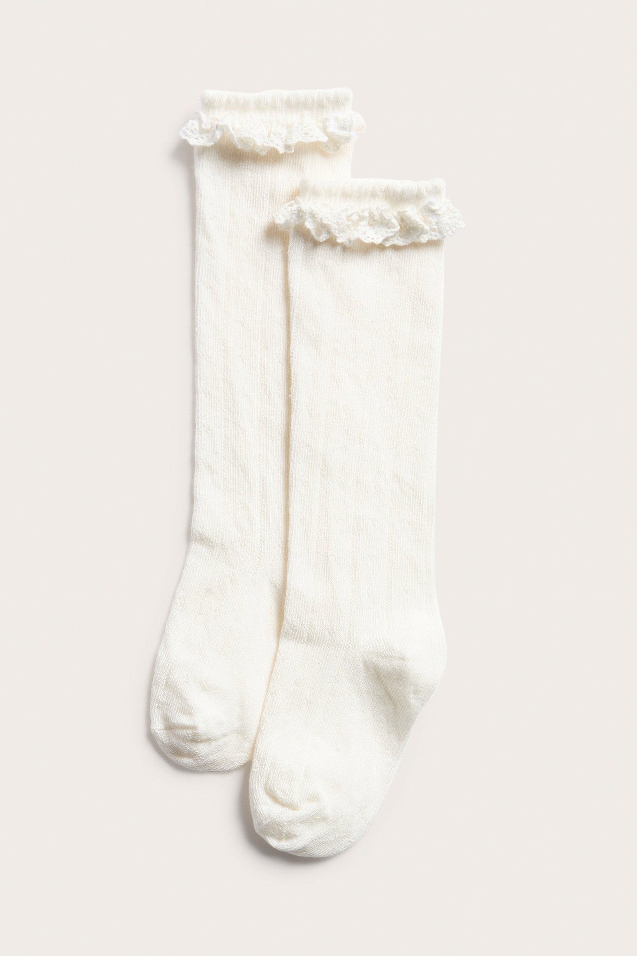 Kids white lace knee socks