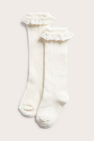 Baby pointelle pattern knee-highs