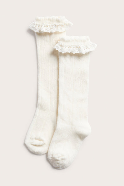 Baby pointelle pattern knee-highs