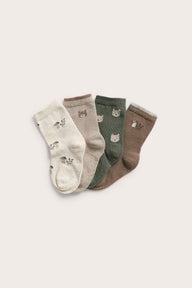 Kids 4-pack socks with forest motif