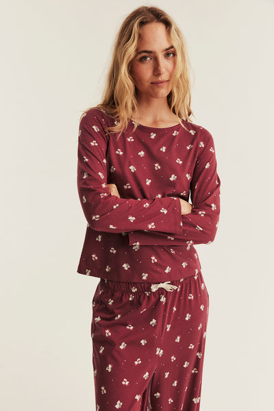 Women’s red teddy bear pyjamas