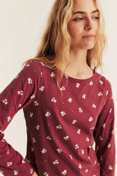 Women’s red teddy bear pyjamas