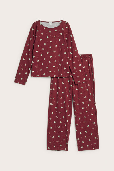 Women’s red teddy bear pyjamas