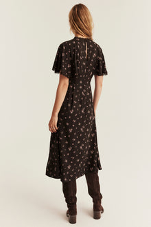 Women's dark brown floral dress