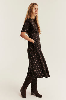 Women's dark brown floral dress
