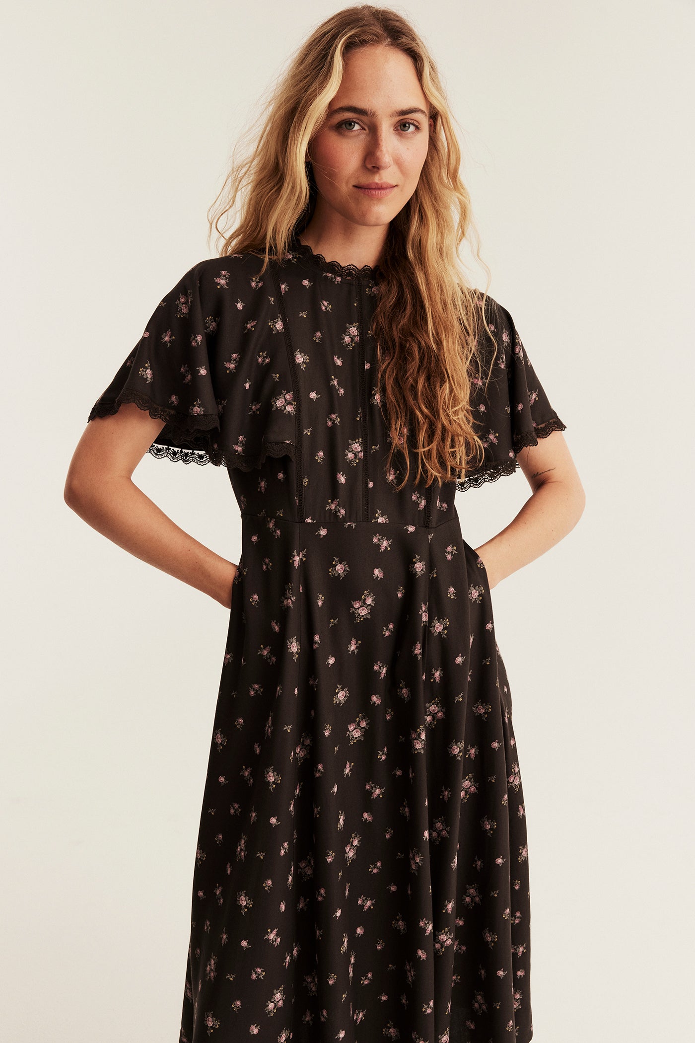 Women's dark brown floral dress