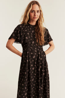 Women's dark brown floral dress