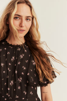 Women's dark brown floral dress