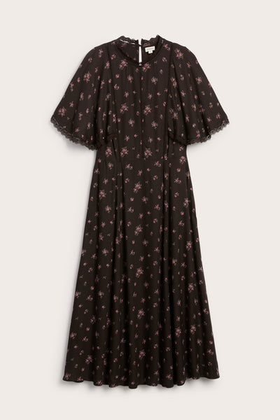 Women's dark brown floral dress