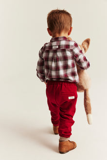 Baby red & white checked shirt bodysuit