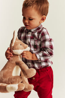 Baby red & white checked shirt bodysuit