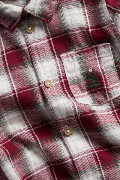 Baby red & white checked shirt bodysuit