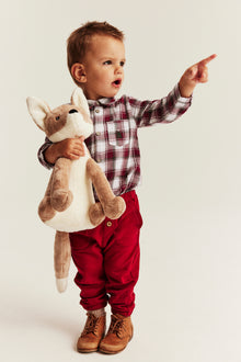 Baby red & white checked shirt bodysuit