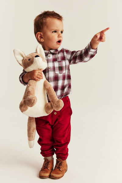 Baby red & white checked shirt bodysuit