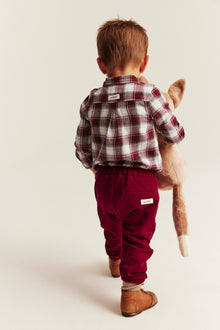 Baby red & white checked shirt bodysuit