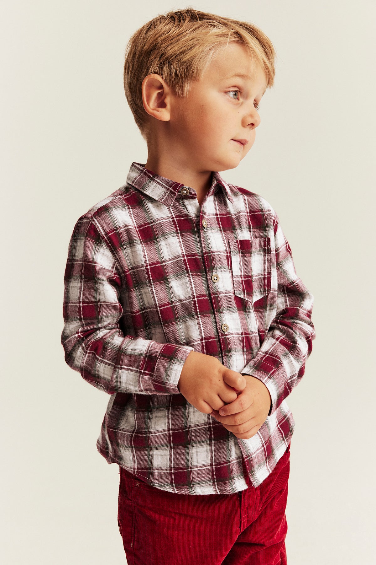 Kids red & white checked Christmas