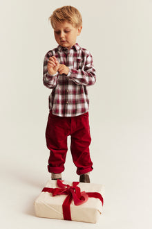 Kids red & white checked Christmas