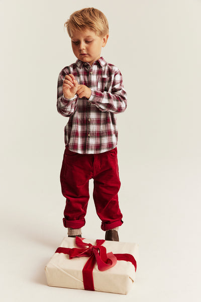 Kids red & white checked Christmas