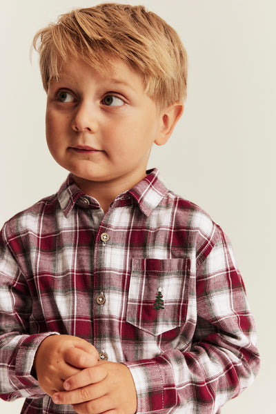 Kids red & white checked Christmas
