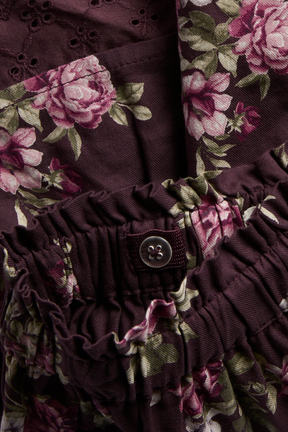 Kids purple floral skirt with frill