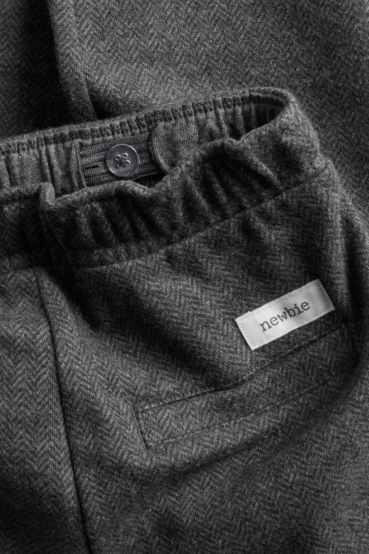 Kids grey herringbone trousers