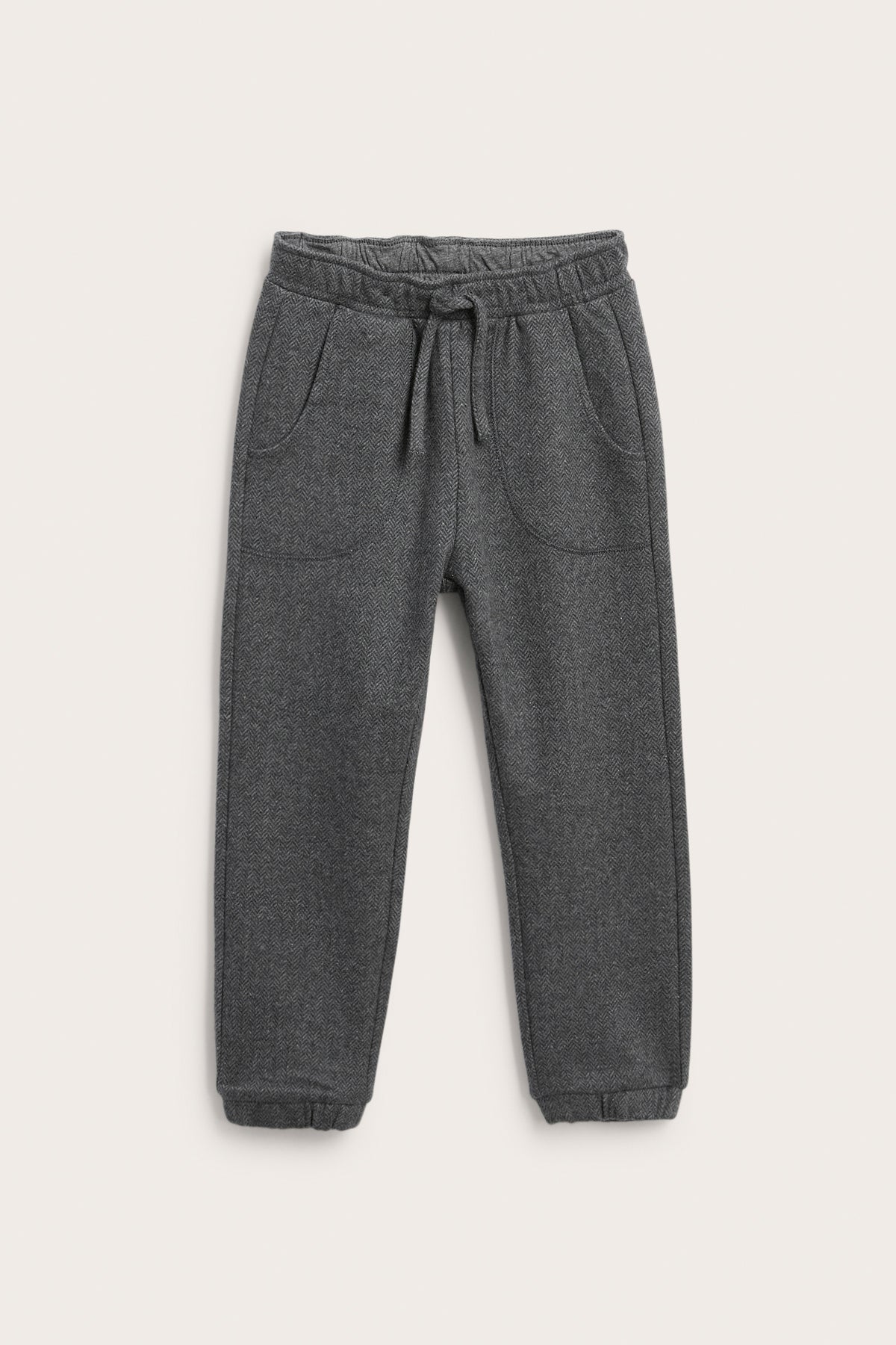 Kids grey herringbone trousers