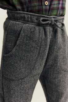 Kids grey herringbone trousers