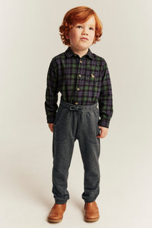 Kids grey herringbone trousers