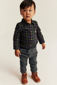 Baby grey herringbone trousers