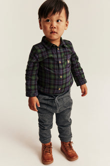 Baby grey herringbone trousers
