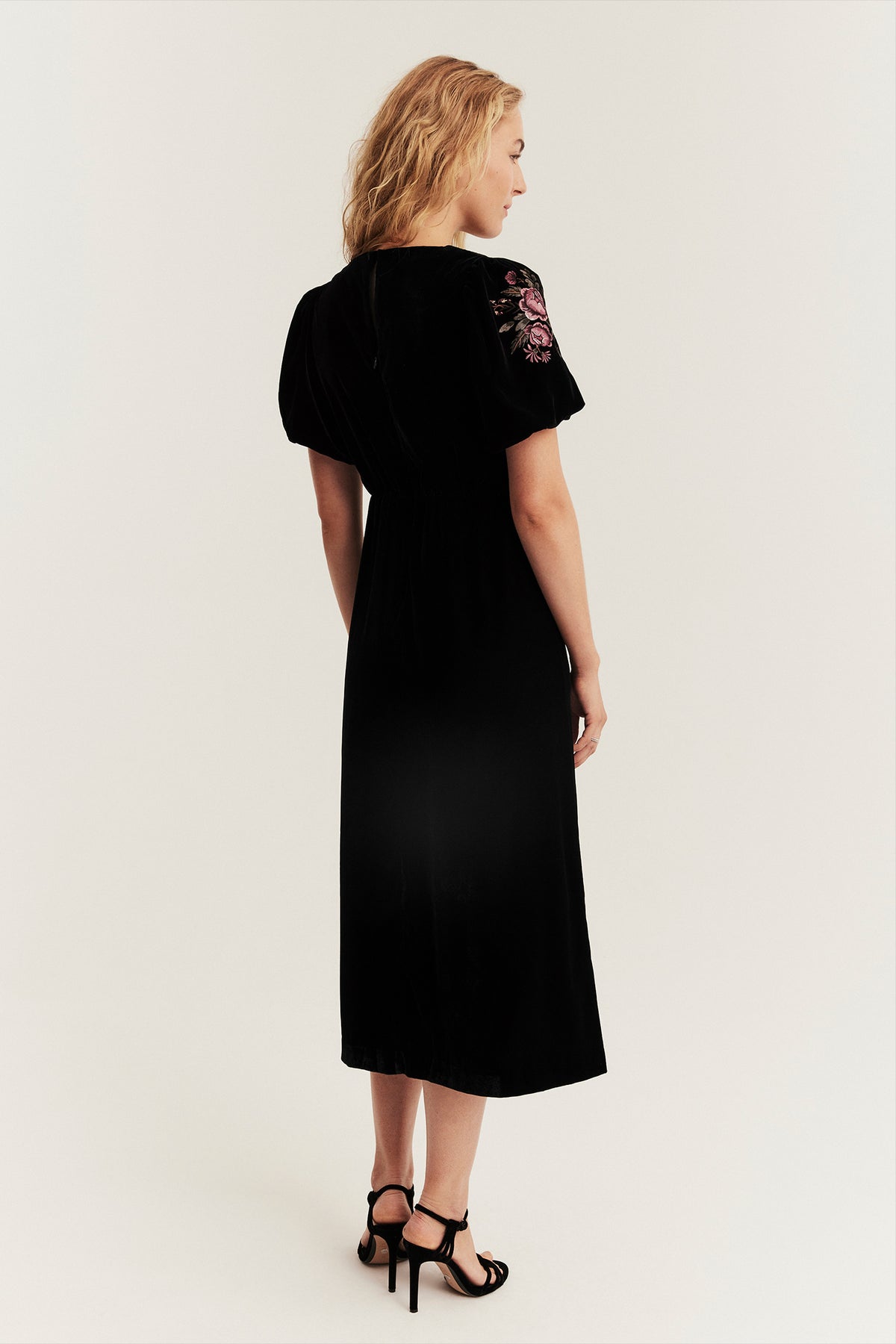 Women's black velvet dress