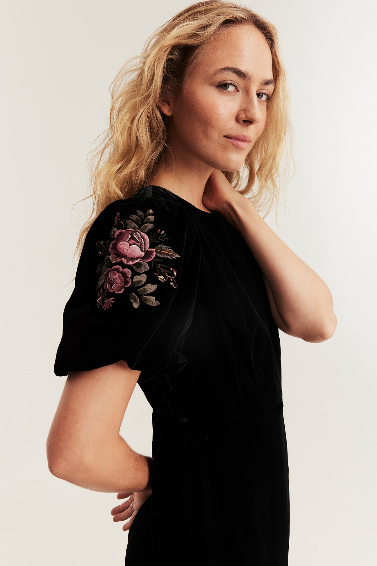 Women's black velvet dress