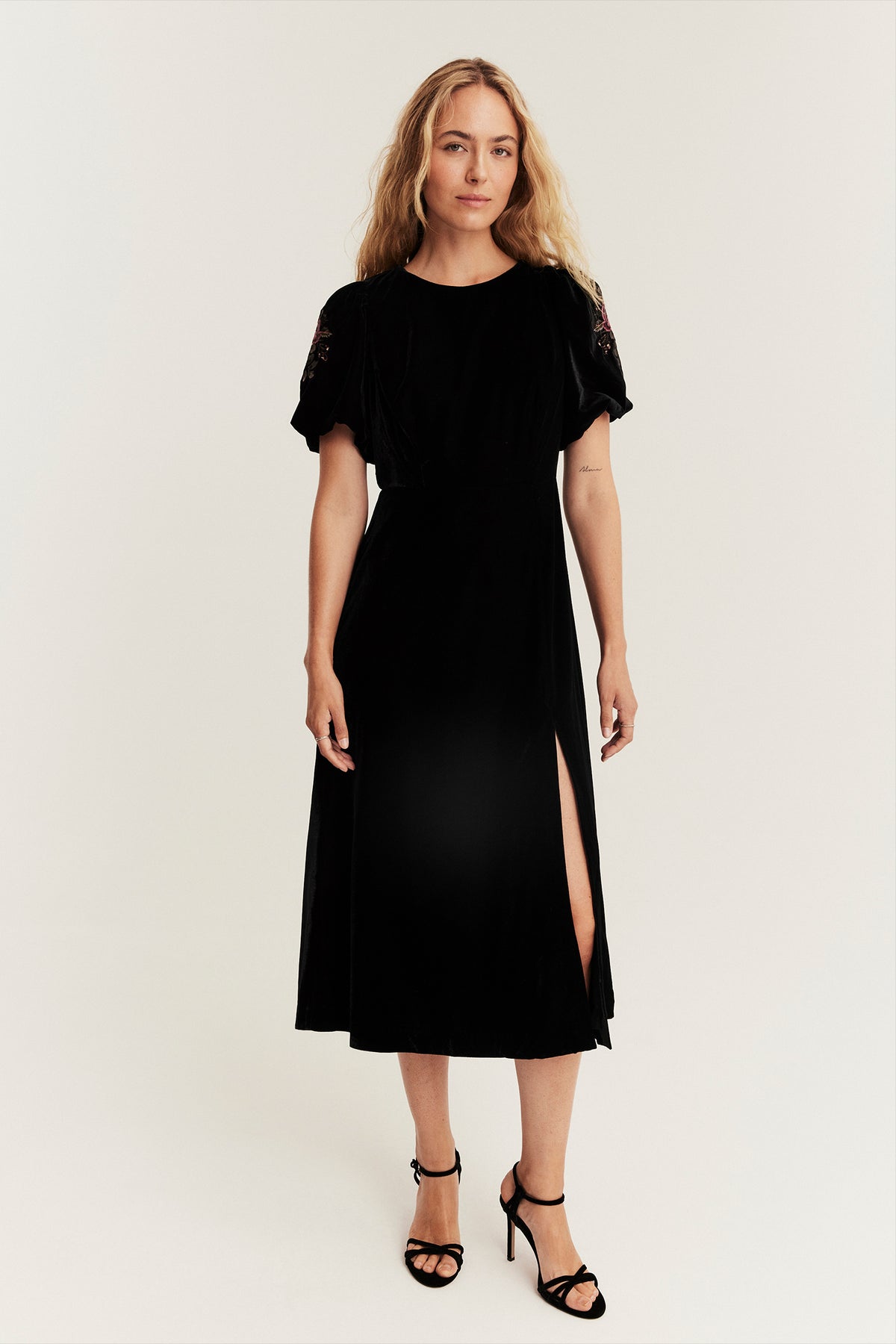 Women's black velvet dress