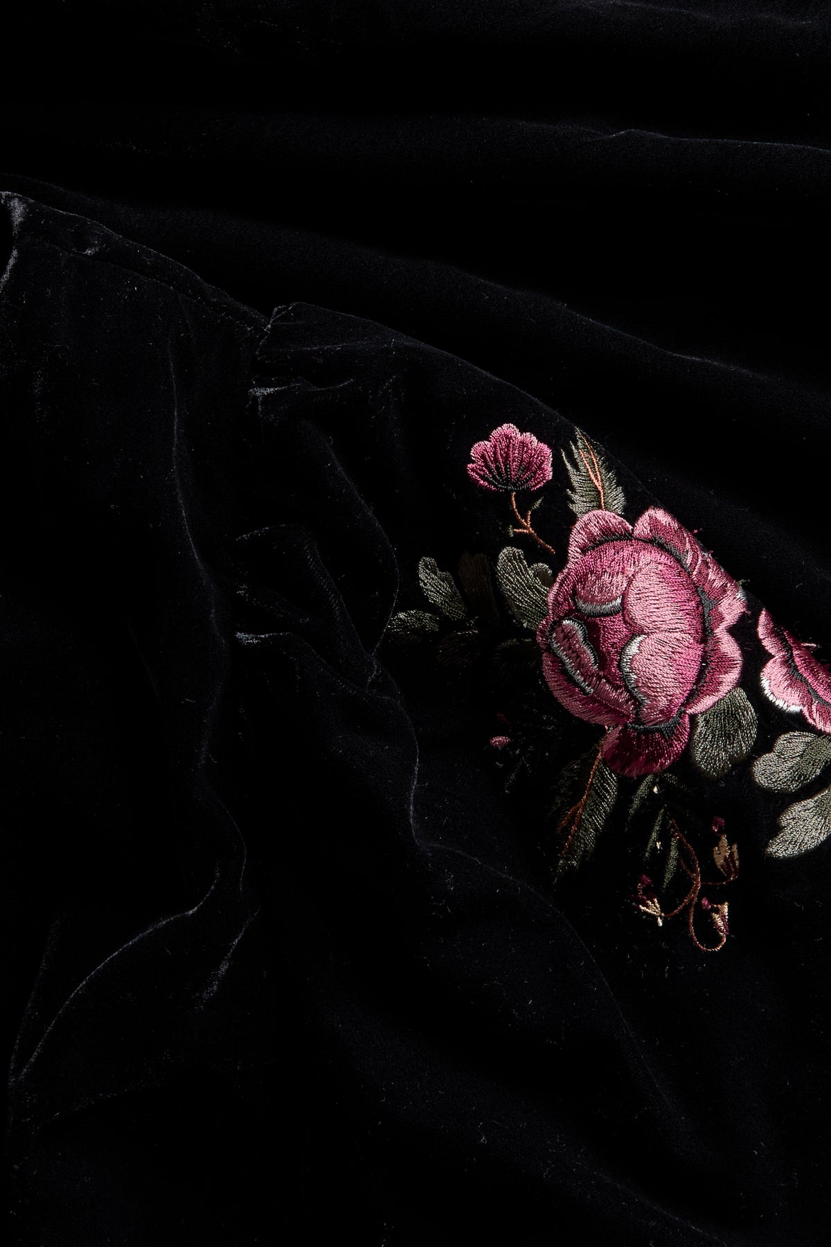 Women's black velvet dress