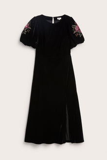 Women's black velvet dress